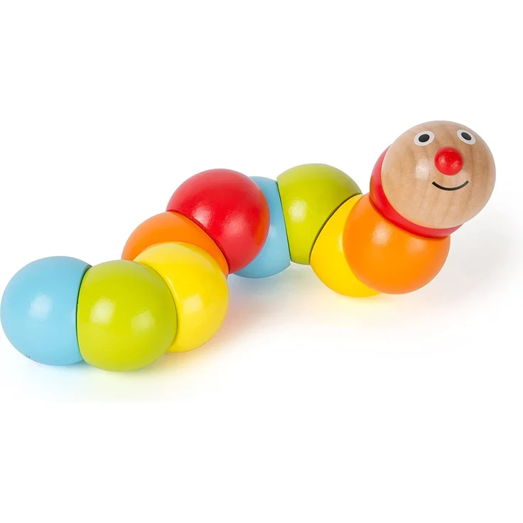 Small Foot 10644 Motorikspielzeug Raupen-Form, Bunte, drehbare Glieder zum Verdrehen, schult die Feinmotorik und die Konzentration – Bild 1