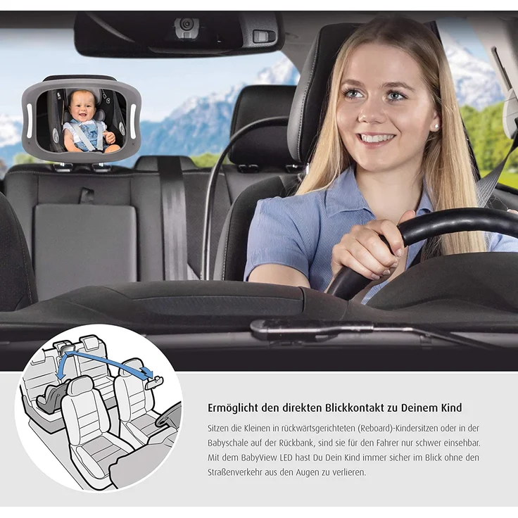 BabyView LED Auto-Sicherheitsspiegel mit Licht - Preisvergleich – Bild 3