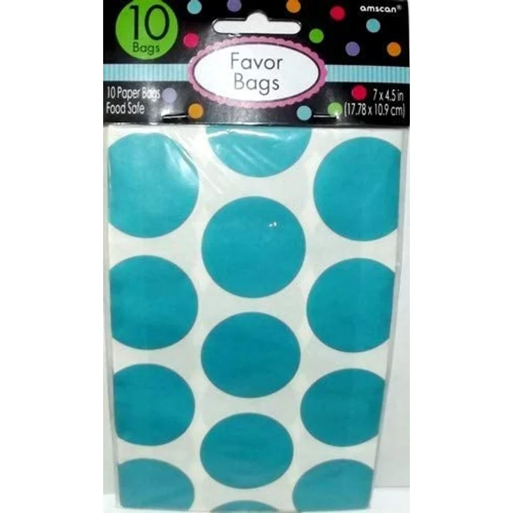 papiertüten Punkte 10 Stück 11,3 x 17,7 cm himmelblau – Bild 6