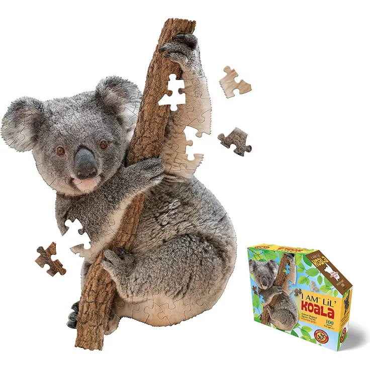 Carletto Deutschland 884020 MADD CAPP, Shapepuzzle Junior, Konturpuzzle Koala, 100 XL Teile Puzzle für Erwachsene und Kinder ab 5 Jahren