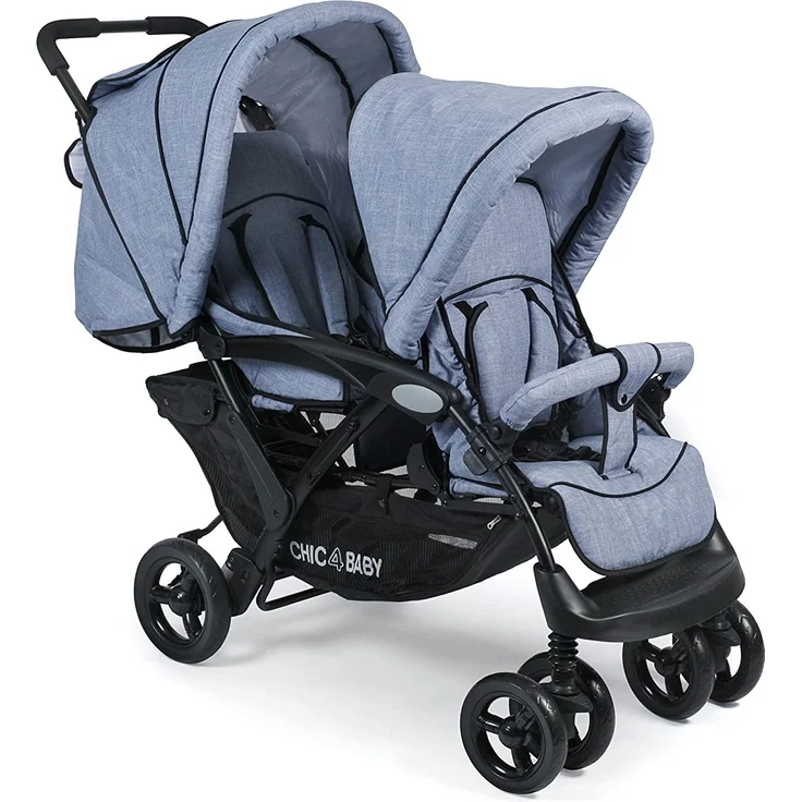 CHIC 4 BABY 274 55 Geschwisterwagen Duo, Jeans hellblau/blau – Bild 2