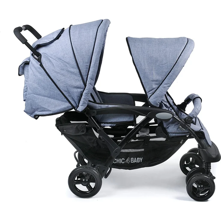 CHIC 4 BABY 274 55 Geschwisterwagen Duo, Jeans hellblau/blau – Bild 3