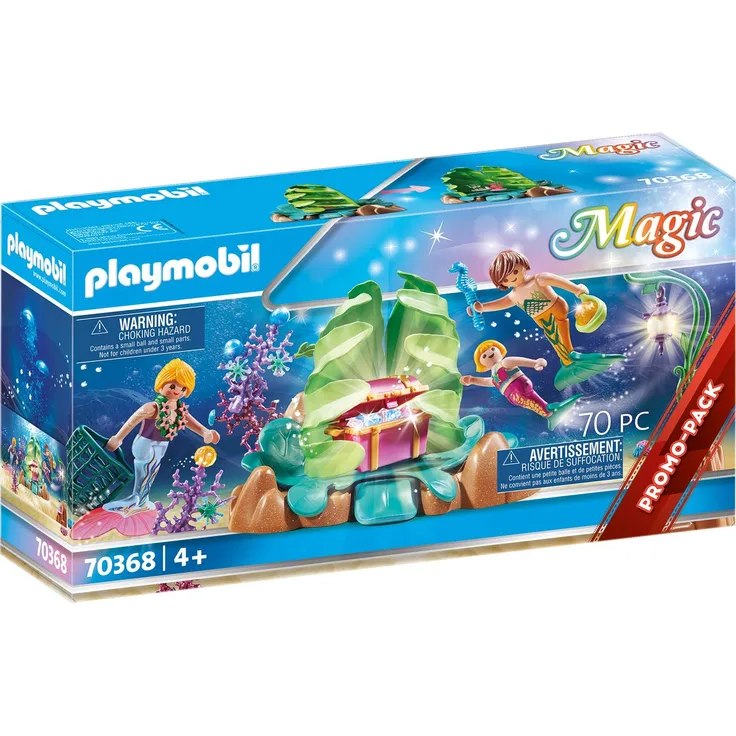 PLAYMOBIL Magic 70368 Korallen-Lounge der Meerjungfrauen, Mit Lichteffekt und Sammelperlen, Ab 4 Jahren