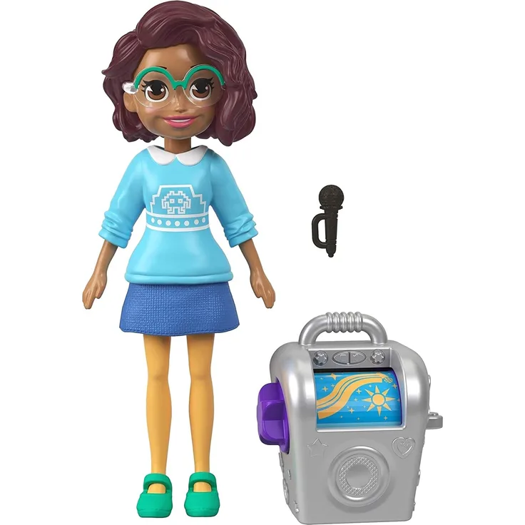 Mattel Polly Pocket Puppe Spielfigur mit ZubehÃ¶r FTP70 Karaoke Queen Shani