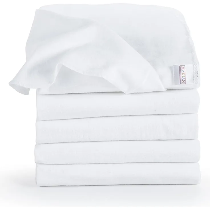 Makian Moltontücher Set 80x80 cm - 5 Stück super weiche Baby Spucktücher / Molton Windel (100% Baumwolle) - OEKO-TEX® Standard 100, kochfest bei 95° C Baumwolltücher Flanell Tücher - Weiß - Preisvergleich