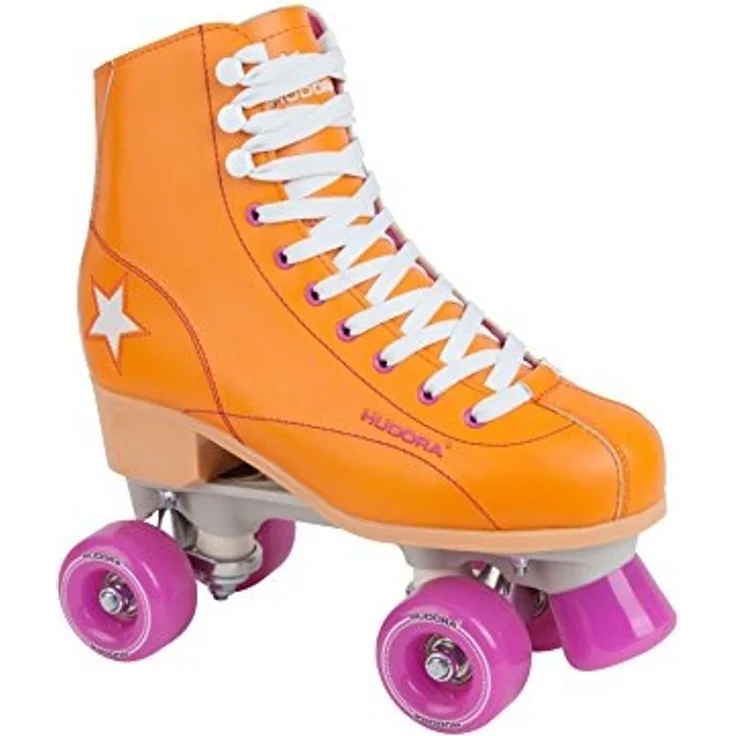 Hudora Disco Rollerskates Unisex Rollschuh, Orange/Lila, 36, 13201