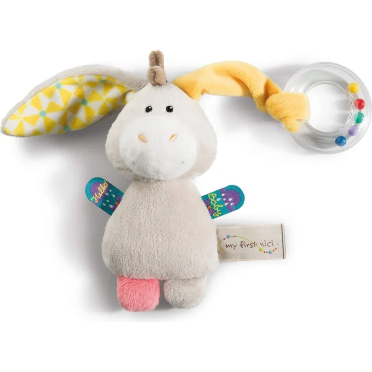 My first Nici Baby Kuscheltier Esel Muli mit Ringrassel