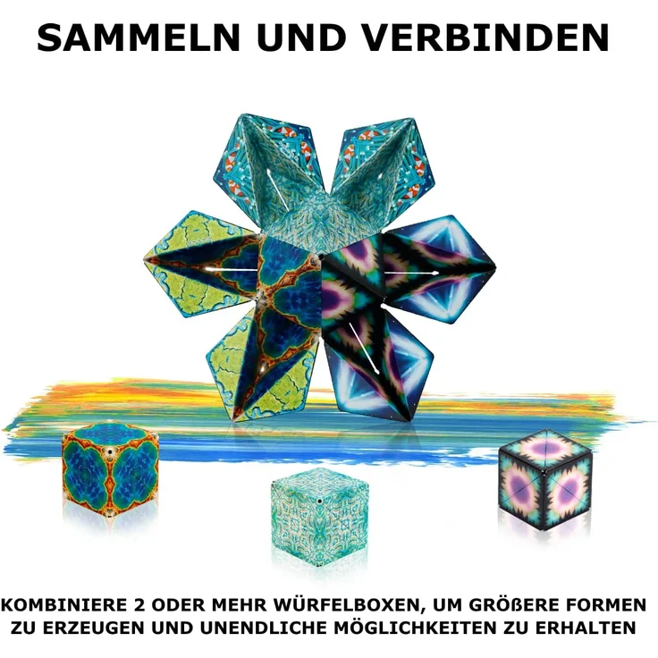 SHASHIBO Formwechsel Zauberwürfel - Preisgekrönt, Patentiert - Anti Stress Spielzeug - 36 Seltenerdmagnete - 3D Infinity Cube - Shashibo Magnetwürfel in Über 70 Formen Verwandelbar (Earth) – Bild 6