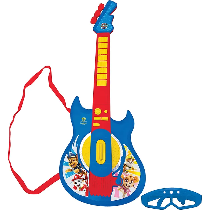 Lexibook PAW Patrol Helfer auf Vier Pfoten Elektronische Gitarre mit Licht, Brille mit Mikrofon, Demo-Songs, MP3-Stecker, blau/rot, K260PA – Bild 2