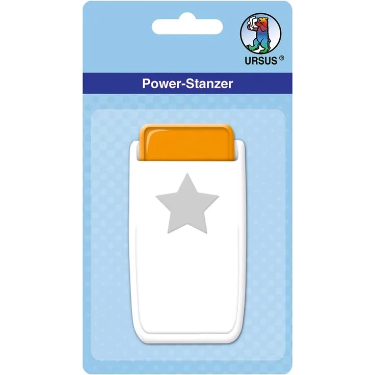 Power Stanzer Stern, Größe ca. 2,5 cm, für viele Materialien wie Kork, Pappe, Moosgummi, Folien und Kunststoff geeignet, mit Schließvorrichtung zur platzsparenden Aufbewahrung