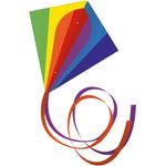 Paul Günther 1119 - Einleinerdrachen Classic, Klassischer Malay-Drachen, reißfestes Ripstop-Polyester und robuste Fiberglasstäbe, ca. 70 x 70 cm, 2 x 3 m langer Schwanz