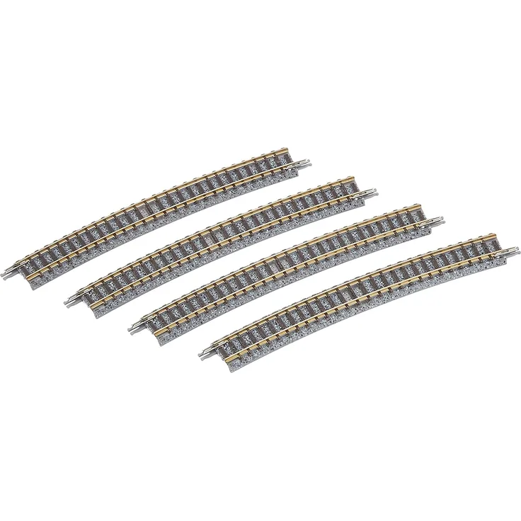 TomyTEC 018537 4 Gleise, gebogen in Schotterbettung, 15 Grad
