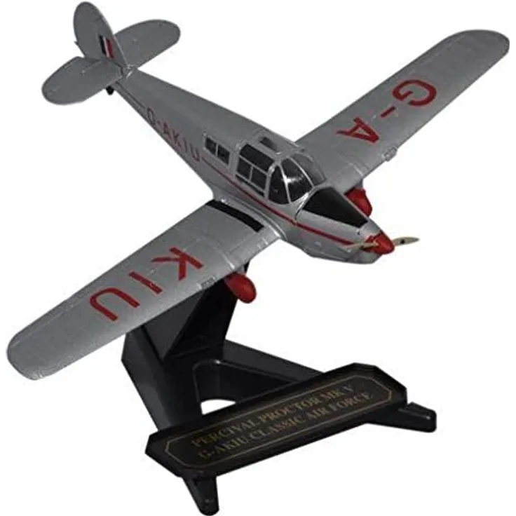 herpa 8172PP001 8172PP001-Percival Proctor MKV G-AKIU, Classic Air Force- Oxford Models- Flugzeug, Wings, rot/grau