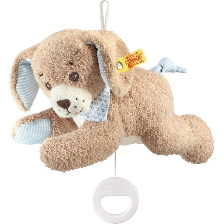 Steiff 239700 Gute-Nacht-Hund Spieluhr Plüschtier, Mehrfarbig