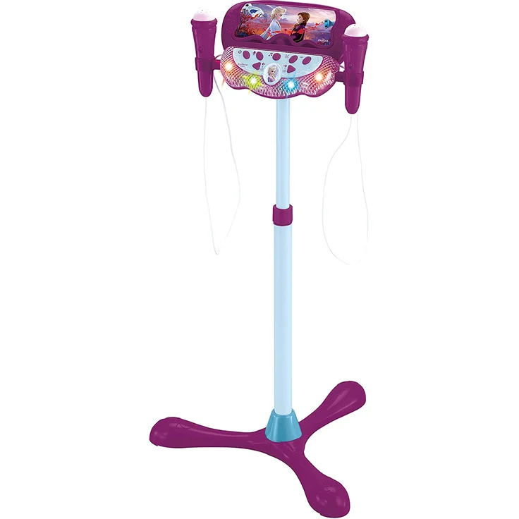 Lexibook S160FZ Disney Frozen Die Eiskönigin Standlichtlautsprecher für Kinder, musikalisches Spiel, verstellbare Höhe, lichteffekte, 2 Mikrofone inklusive, MP3-Stecker, Audiokabel-Stecker, lila/blau – Bild 2