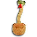 Kögler 76501 - Labertier Schlange Samantha mit tanzendem Hals, ca. 18 cm groß, nachsprechendes Plüschtier mit Aufnahme- und Wiedergabefunktion, plappert alles witzig nach und bewegt sich