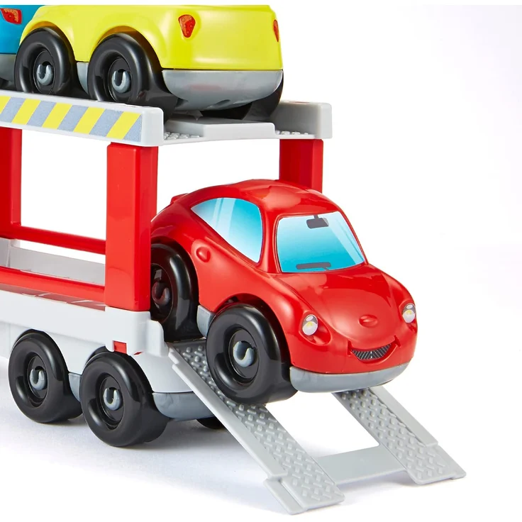 Ecoiffier - Abrick Autotransporter Spielzeug - großer LKW inkl. 6 Spielzeug-Autos, mit befahrbarer Rampe, für Jungen und Mädchen ab 18 Monaten - Preisvergleich – Bild 6