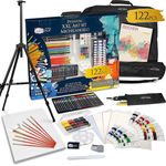 Artina 122 Teile XXL Mega Malset Staffelei Set Michelangelo – Komplett Malset Acryl, Zeichenset, Buntstifte, Farbset, Leinwand, Pinselset für Erwachsene & Kinder - Preisvergleich