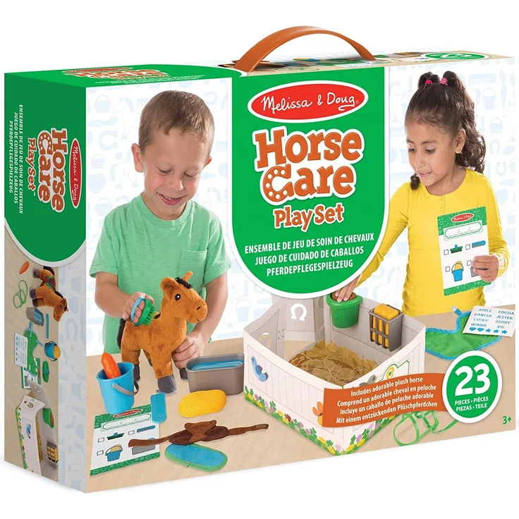 Melissa & Doug Feed & Groom Horse Care Play Set | Pretend Play | Play Set | 3+ | Gift for Boy or Girl - Preisvergleich – Bild 5