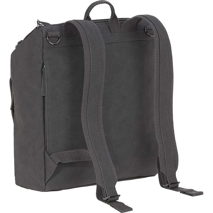 LÄSSIG Baby Wickelrucksack Wickeltasche mit Zubheör veganes Leder/Tender Backpack anthracite – Bild 8
