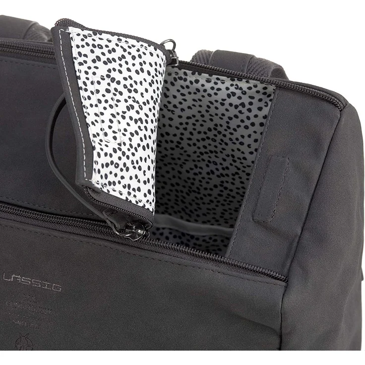 LÄSSIG Baby Wickelrucksack Wickeltasche mit Zubheör veganes Leder/Tender Backpack anthracite – Bild 7