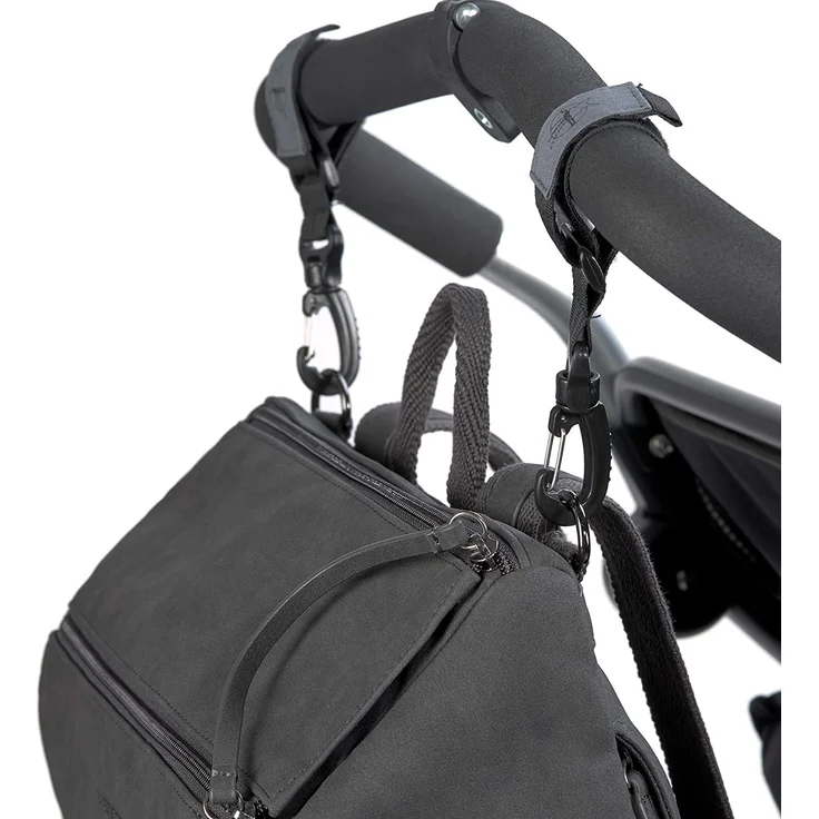 LÄSSIG Baby Wickelrucksack Wickeltasche mit Zubheör veganes Leder/Tender Backpack anthracite – Bild 6