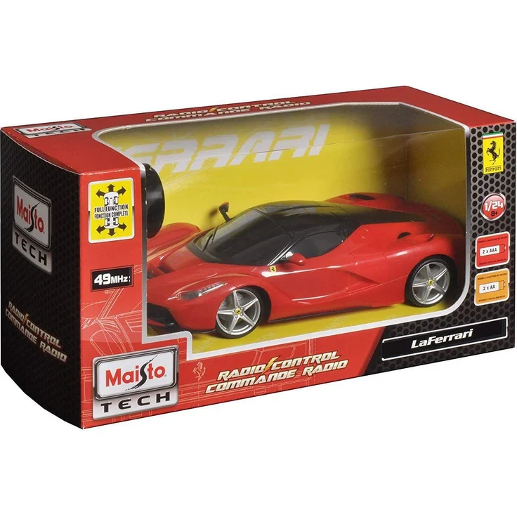Maisto Tech R/C LaFerrari: Ferngesteuertes Auto im Maßstab 1:24, mit Pistolengriff-Steuerung, Hinterradantrieb, ab 8 Jahren, 20 cm, schwarz (581086-2) – Bild 1