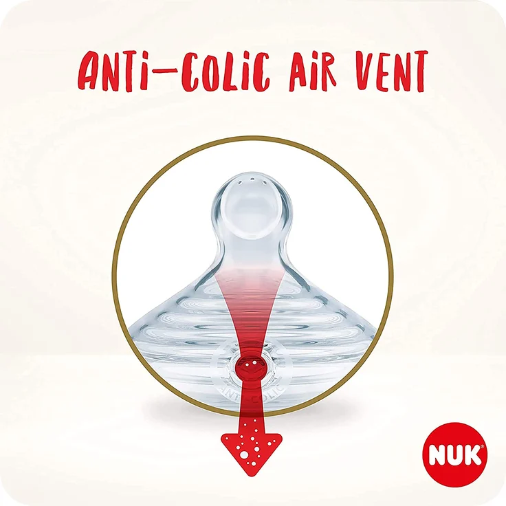 NUK Nature Sense Trinksauger für Babyflaschen | 6–18 Monate |Anti-Colic-Ventil | Größe L | BPA-frei | 2 Stück – Bild 5