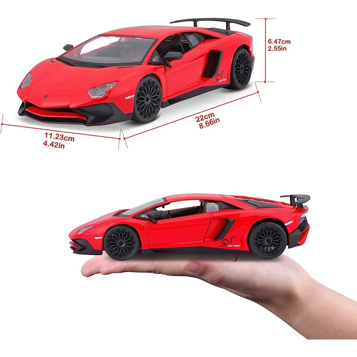 Bburago 21079 Lamborghini Aventador LP 750-4 SV rot Maßstab 1:24 Modellauto – Bild 6