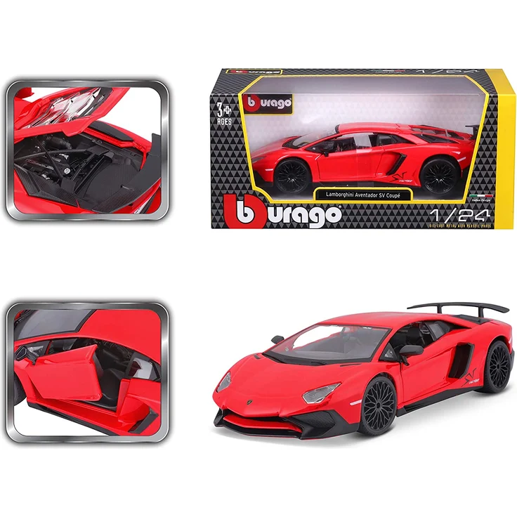 Bburago 21079 Lamborghini Aventador LP 750-4 SV rot Maßstab 1:24 Modellauto – Bild 10