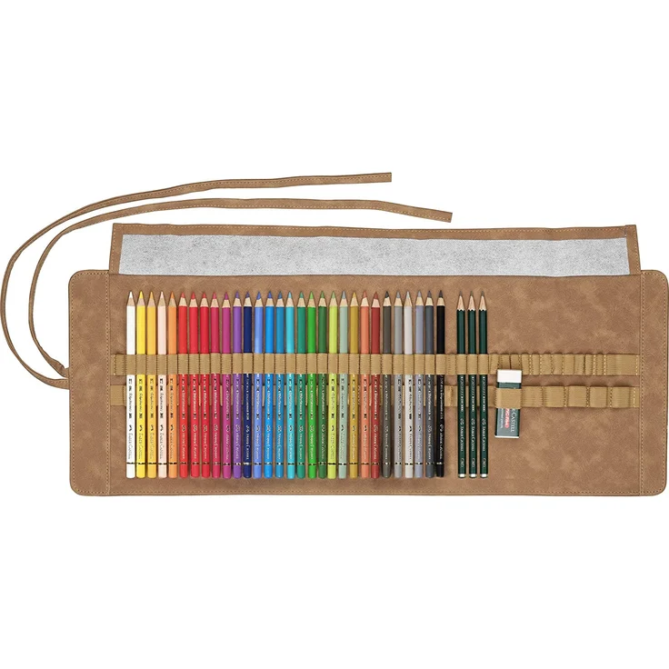 Faber-Castell Farbstift Polychromos 30er Stifterolle + Zubehör, 34-teilig – Bild 2