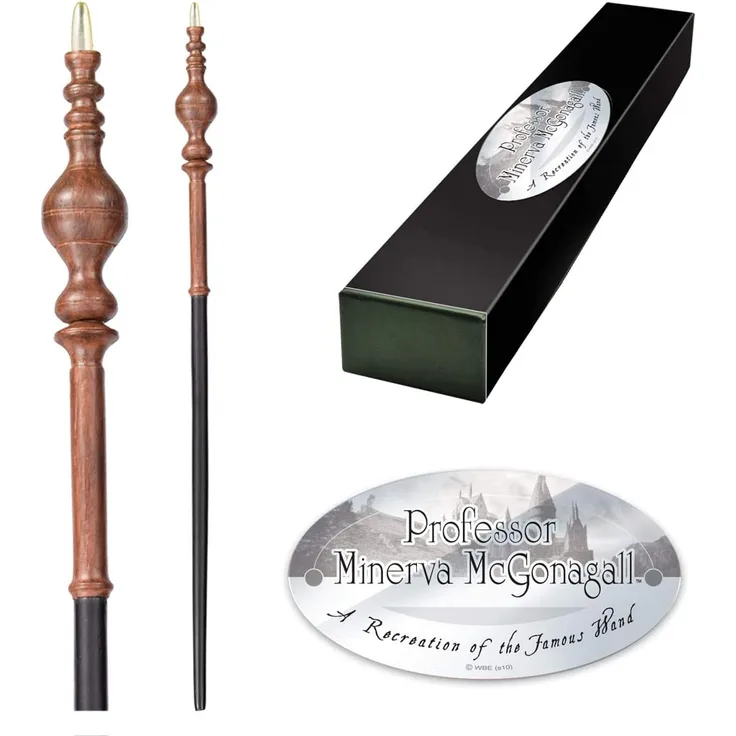 The Noble Collection - Professor Minerva McGonagall Character Wand - 16in (40cm) Wizarding World Wand with Name Tag - Harry Potter Film Set Movie Props Wands