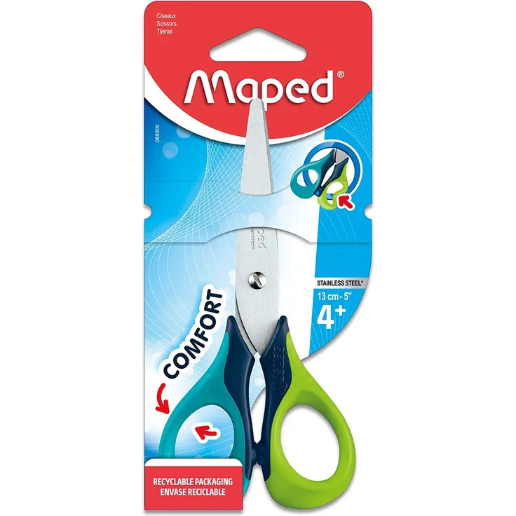 Maped 069300 8 Bastelschere Sensoft 3D, Länge: 130 mm, Rechtshänder, Sortiert