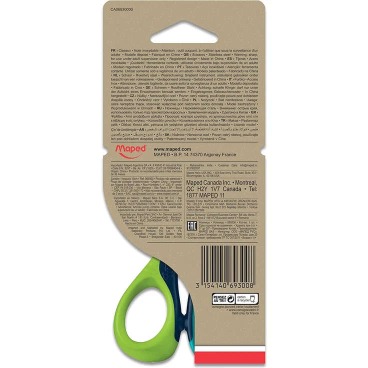 Maped 069300 8 Bastelschere Sensoft 3D, Länge: 130 mm, Rechtshänder, Sortiert – Bild 5