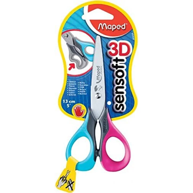 Maped 069300 8 Bastelschere Sensoft 3D, Länge: 130 mm, Rechtshänder, Sortiert – Bild 4