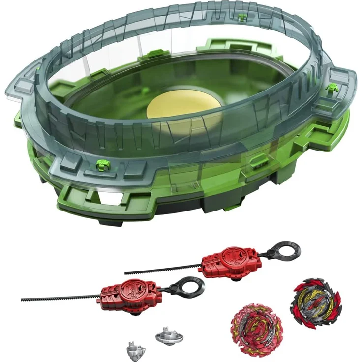 Hasbro Burst QuadDrive Interstellar Drop Battle Set − Beystadium-Arena, 2 Kreisel und 2 Starter, ab 8 Jahren, F4694F03, Multi, One Size – Bild 1