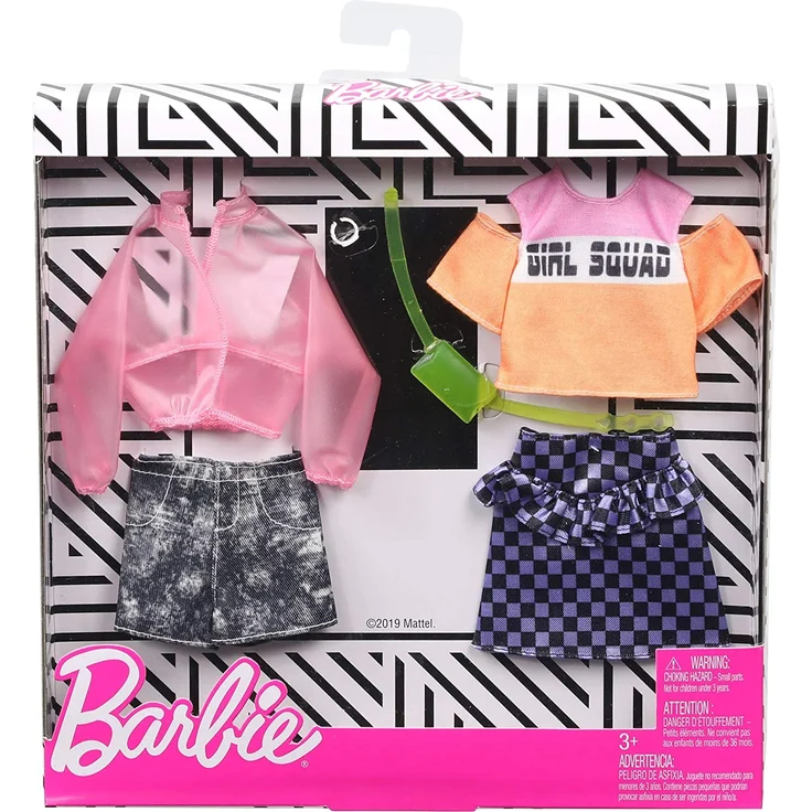 Barbie GHX58 - Fashions 2er-Pack Moden Jacket and Checkers, 2 Outfits und 2 Accesoires für die Barbie Puppe – Bild 1