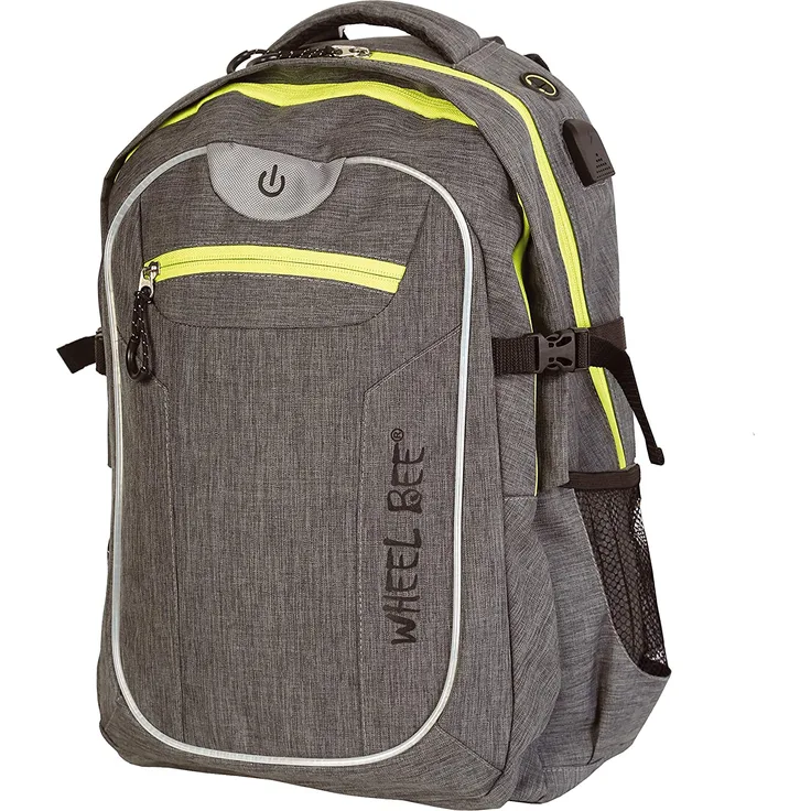 Wheel Bee Schulrucksack Generation Z - Motiv: Grau, 46 cm, 30 Liter, 0,6 kg - Farbe: braun, mit reflektierenden Elementen