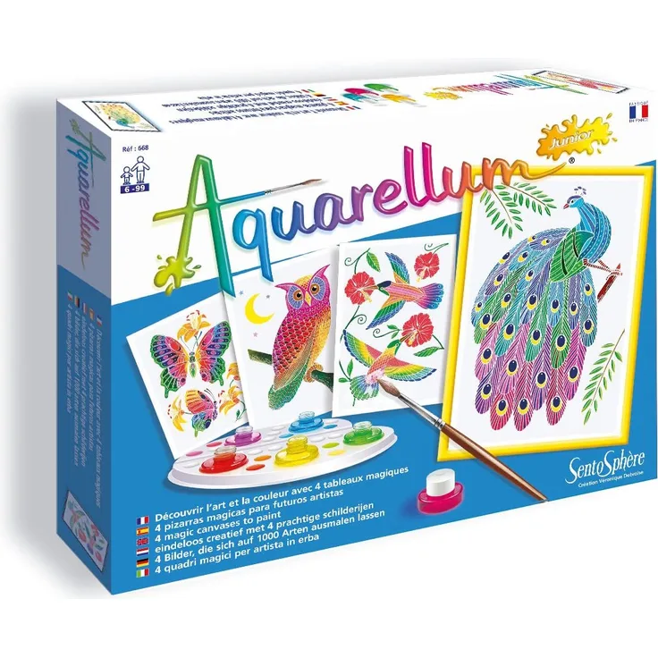 Sentosphere 01761 Aquarellum Junior, Malset für Kinder, Motiv Tiere im Park, Bastelset, Kreativ-Set, DIY
