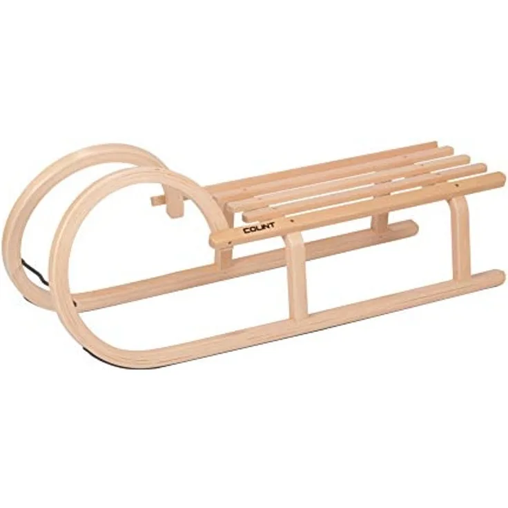 COLINT Hörnerschlitten 100 cm Holzschlitten Schlitten Holz Rodel Hörner HCL 40100