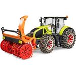 Bruder 03017 TOYS Claas Axion 950 mit Schneeketten und Schneefräse, grün