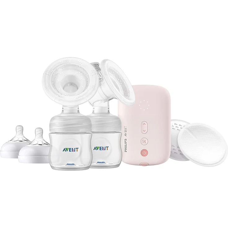 Avent breast pump Philips Avent SCF397/11 electric breast pump double breast pump flexible silicone pillow natural bottle silent motor pink – Bild 2