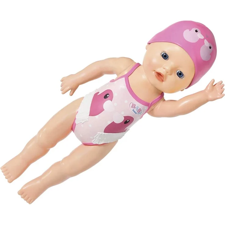 Zapf Creation 827901 BABY born My First Swim Girl Puppe für das Wasser mit Aufziehfunktion, 30 cm – Bild 1