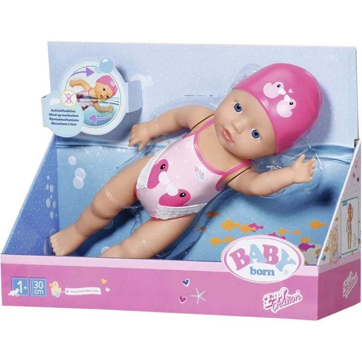 Zapf Creation 827901 BABY born My First Swim Girl Puppe für das Wasser mit Aufziehfunktion, 30 cm – Bild 2