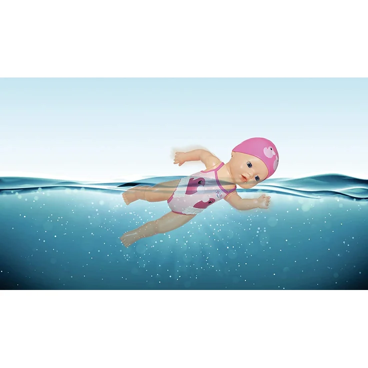 Zapf Creation 827901 BABY born My First Swim Girl Puppe für das Wasser mit Aufziehfunktion, 30 cm – Bild 5