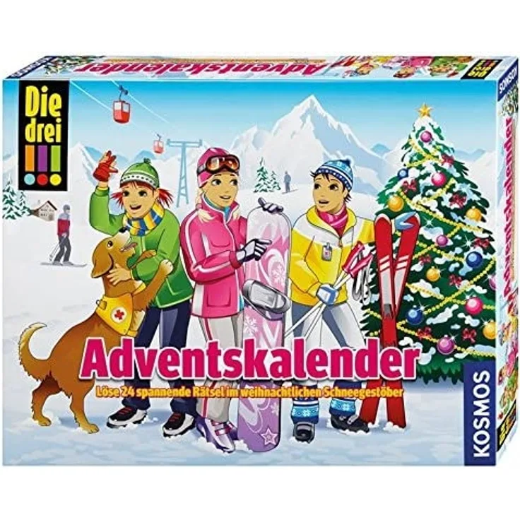 Kosmos 631185 - Die drei !!! Adventskalender 2016 - Löse 24 spannende Rätsel im weihnachtlichen Schneegestöber