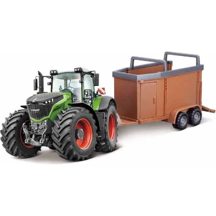 Bburago traktor mit Viehtransport Fendt 1000 Vario 32 x 11 cm