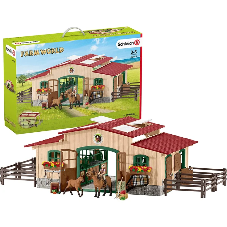 Schleich Farm World 42195 'Pferdestall mit Pferden und Zubehör', ab 3 Jahren, 48 Teile – Bild 1