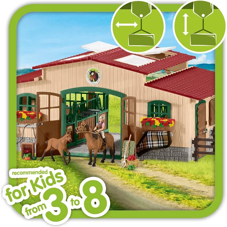 Schleich Farm World 42195 'Pferdestall mit Pferden und Zubehör', ab 3 Jahren, 48 Teile – Bild 6