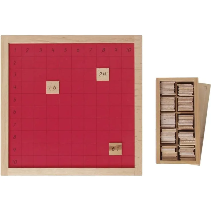Montessori Lernspielzeug - Pythagorasbrett 100 Zahlen